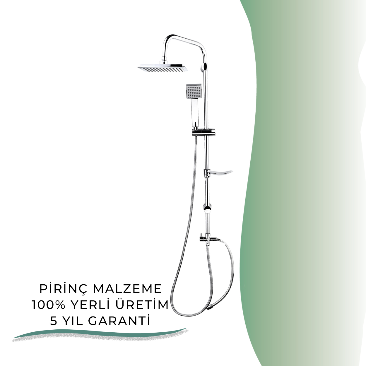 İGK YAPI - GPD Yönlendiricili Duş Seti (Tek Fonksiyonlu El Duşu + 200x200)  (DST193)