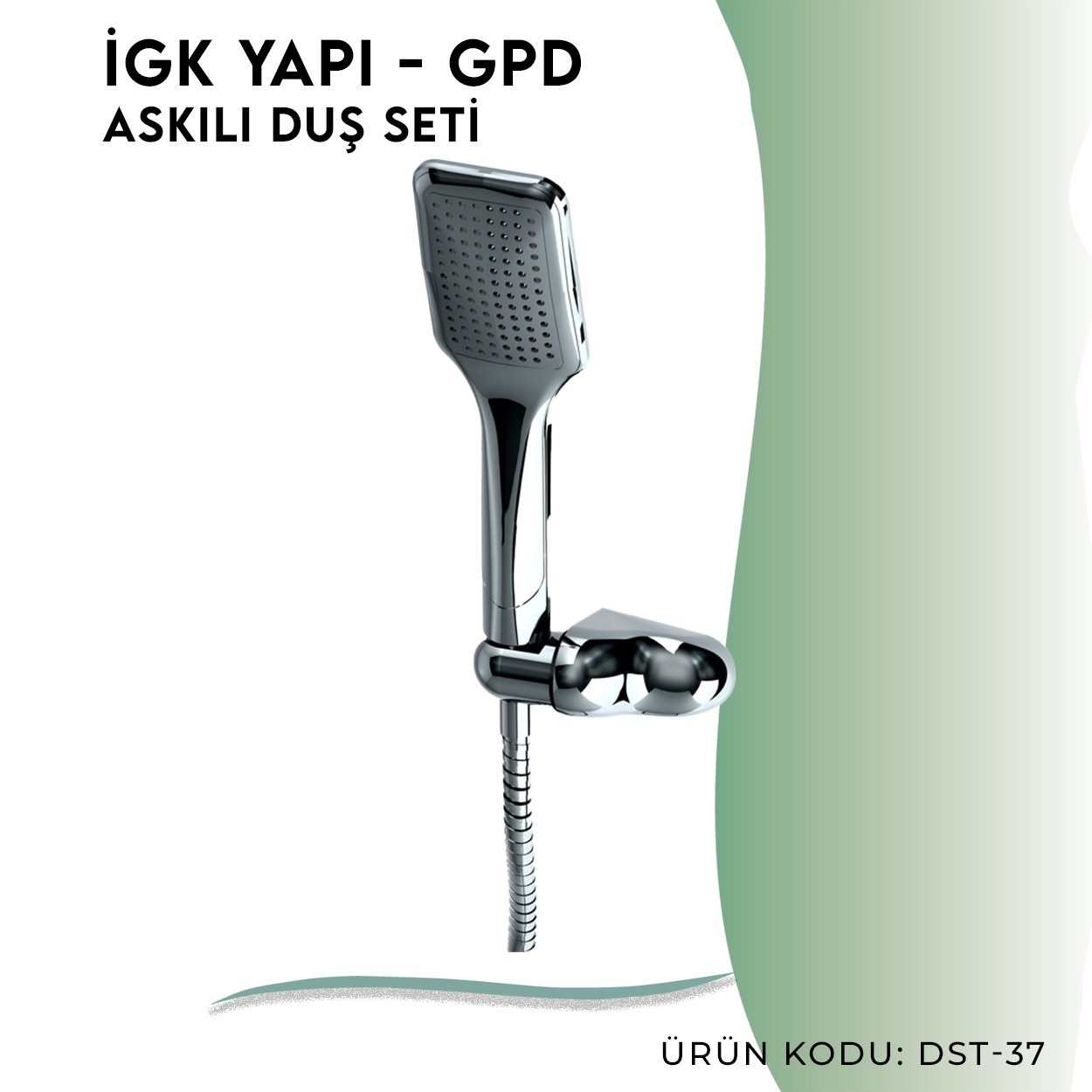 İGK YAPI - GPD Askılı Duş Seti (Tek Fonksiyonlu 80x125)  (DST37)