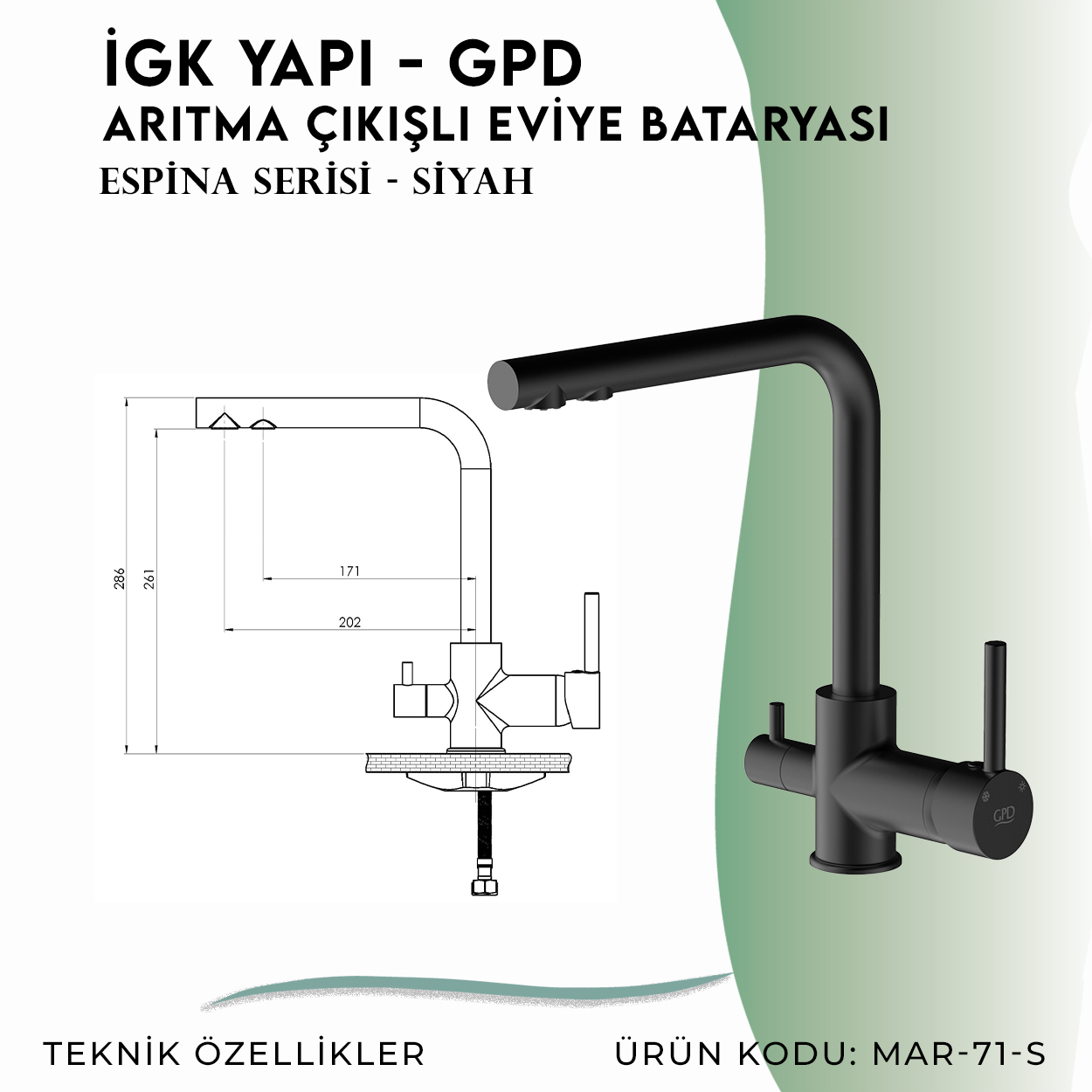 İGK YAPI - GPD S Espina Arıtma Çıkışlı Eviye Bataryası  ( MAR71-S)