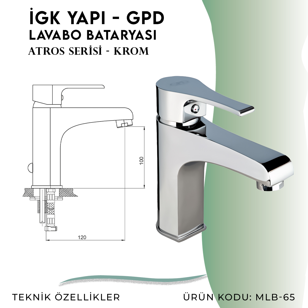 İGK YAPI - GPD Atros Lavabo Bataryası  (MLB65)